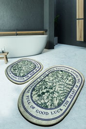 Mijölnir Juego de alfombras de baño Beige y Verde